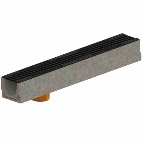 Odwodnienie liniowe betonowe C250 H125 DN100 z odpływem dolnym